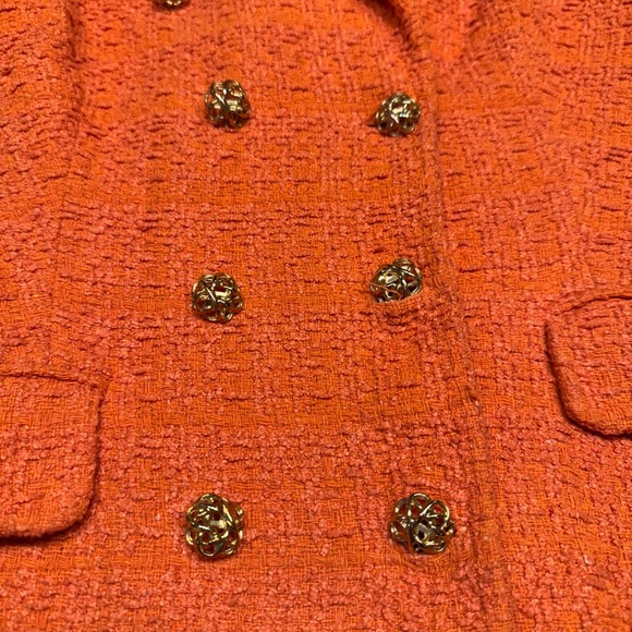 Vibrant Orange Sleeveless Vest with Notched Collar - Picture 2 of 6